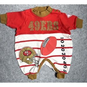 Vintage San Francisco SF 49ers NFL Baby Romper Size 3/6 Months One Athlete